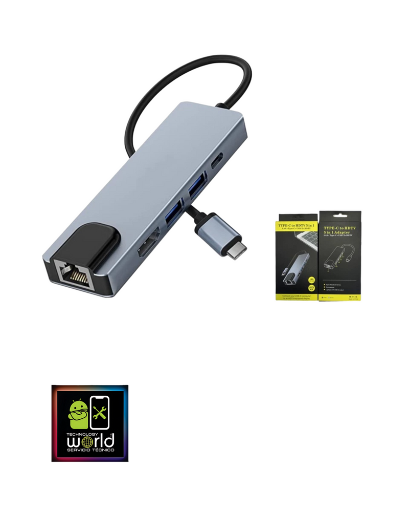 Adaptador tipo C 5 en 1