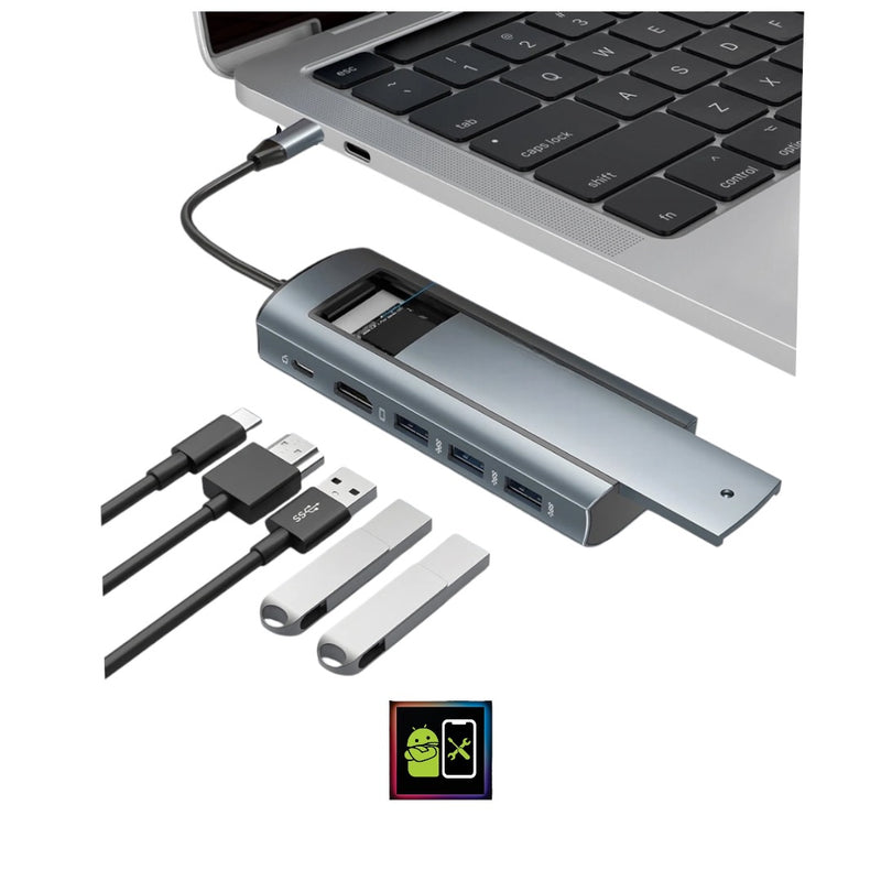 Adaptador 6 in 1 DOCKING STATION + HARD DISK ENCLOSURE