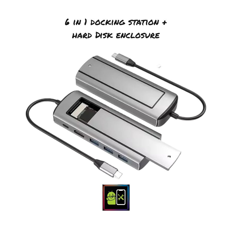 Adaptador 6 in 1 DOCKING STATION + HARD DISK ENCLOSURE