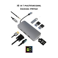 Adaptador 10 IN 1 USB-C HUB MULTIPORT 16012